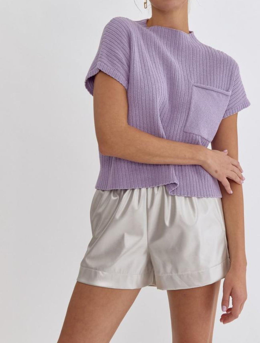 Annabelle Cropped Sweater (Lavender)