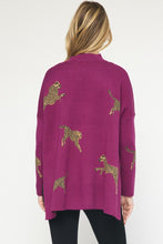 Load image into Gallery viewer, Betty Cheetah Sweater Plus (Plum)