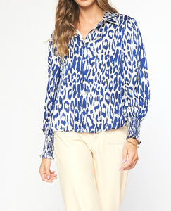 Midnight Animal Print Blouse