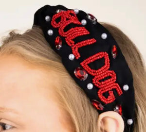 Bulldog Beaded Headband