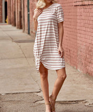 Load image into Gallery viewer, Mauve Striped Twist Dress