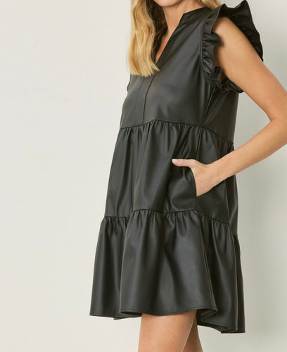 Everett Faux Leather Dress