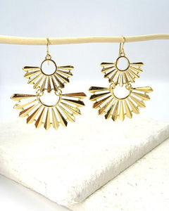 Gold Double Sun Earrings