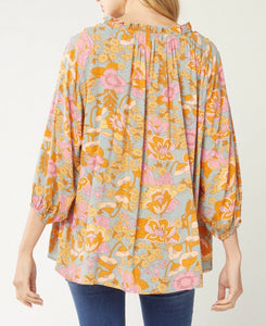 Annette Retro Floral Top