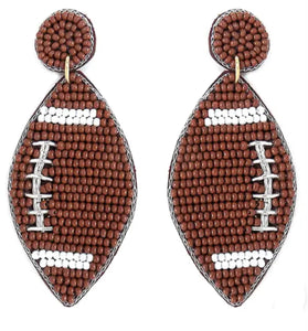 Beaded Football Earrings