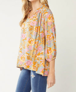 Annette Retro Floral Top