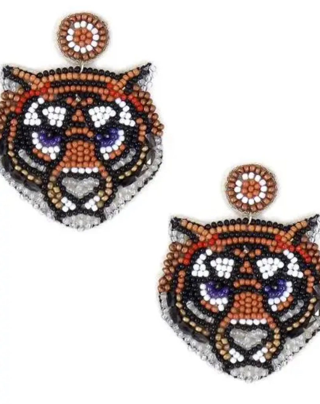 Beaded Earrings (Tiger)