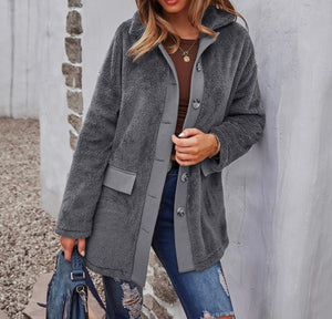 Fuzzy Button Shacket Coat