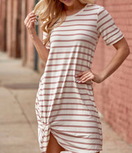 Load image into Gallery viewer, Mauve Striped Twist Dress